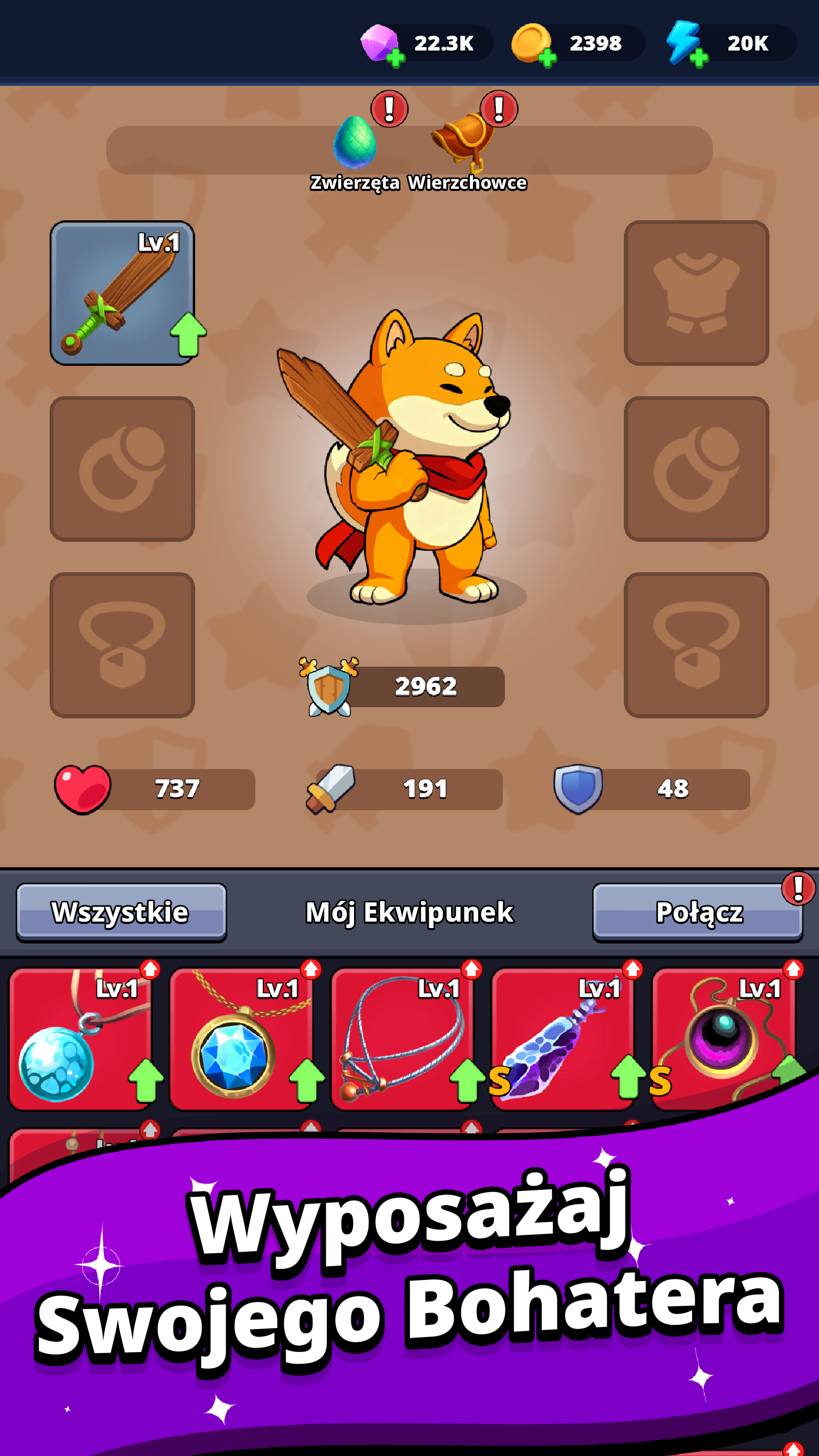 Shiba Story Go - System walki